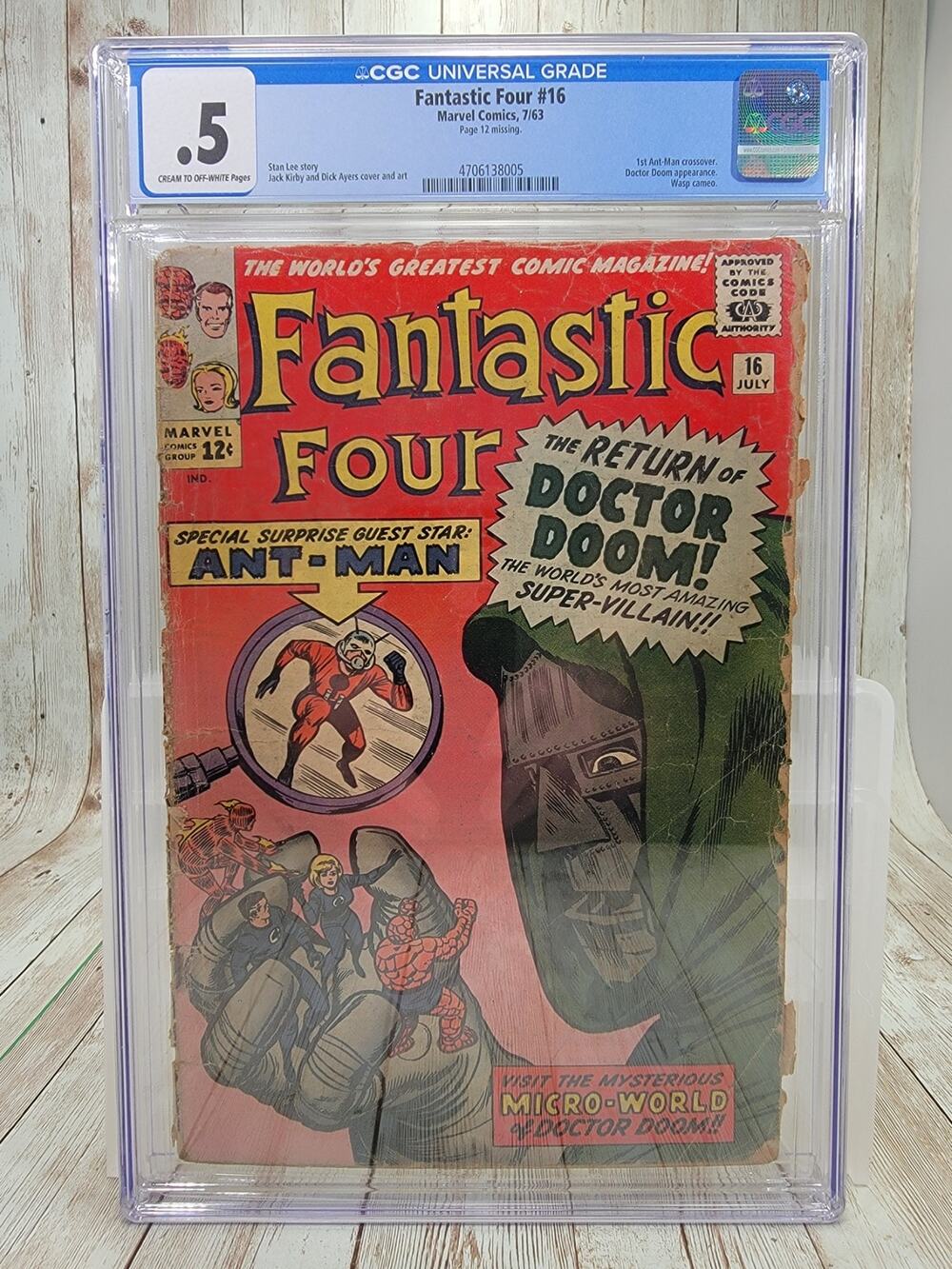 Marvel Comics 1963 Fantastic Four 16 CGC 0.5 Doctor Doom 4th Cover 1st Ant Man